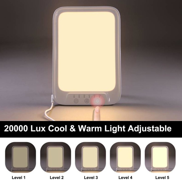 Led Daylight Lamp 20000 Lux Cool Varm Ljusterapi Lampa Mot Depression 3 Ljus Färg