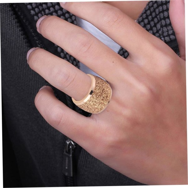 Ring i rostfritt stål Vintage 18 k guld sandblästrad finish feminin ring smycken