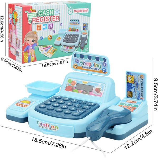 Kassaapparat Barn låtsas leksaker, kassaleksaker Simulering Supermarket Shop Kassa Leksak för småbarn Barn låtsas Pl