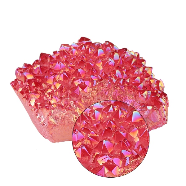 rå malm kristall kristall kluster ornament Rock Quartz Crystal Cluster för helande Reiki energi, oregelbunden grov ädelsten red