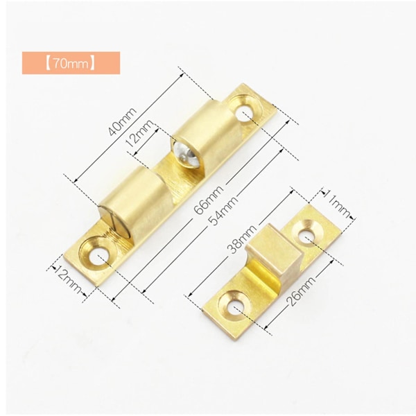Dubbelkulspärr för skåpdörrar, möbeldörrar med dubbla kulor 70mm