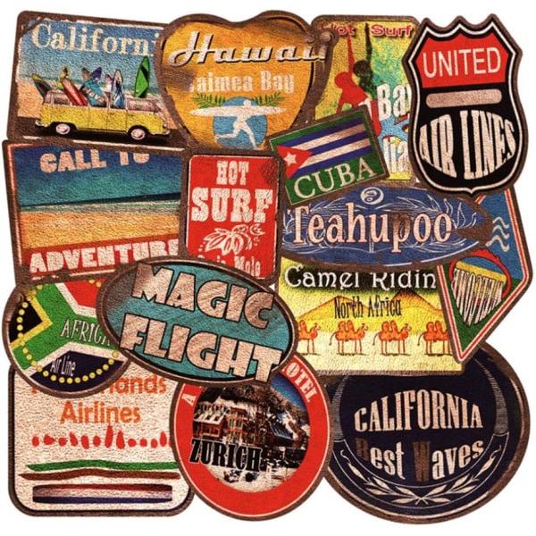 Vinyl vintage stämpel klistermärken Retro rese klistermärken Vattentät dekaler klistermärke för bagage skateboard Laptop resväska Stic