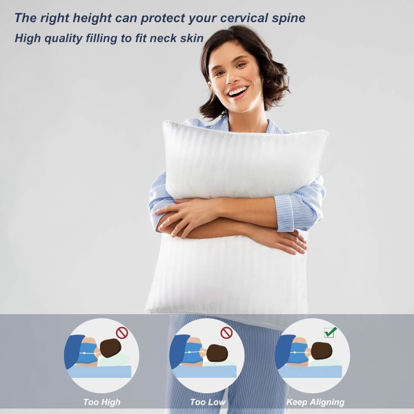 Kvalitetskuddar Sängkuddar för sido- och ryggsyllar Kuddar för säng Premium plyschfiberfylld dunalternativ 1st 65*65cm