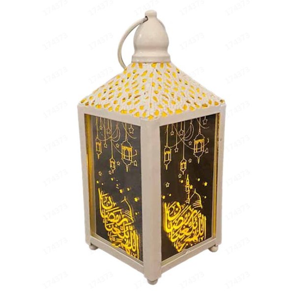 LED Pendelbelysning Semesterbelysning Dekorativ Lampa Smidesjärn Nattljus Vit/Guld Stor Dekoration Ny Ramadan white