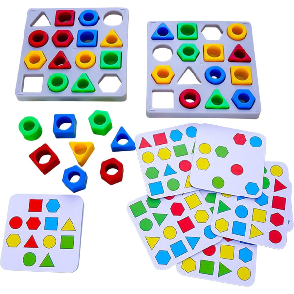 Barnpussel Geometrisk form Snabbmatchande brädspel Pussel för två spelare Montessori-inlärningsleksaker Interactive Senso