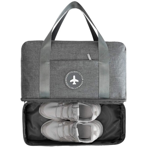 Vattentät gymväska Duffle Bag Reseväska övernattningsväska Dry Wet Separation Weekender Handväska Sport Fitness Swim Tote Bag（1st gray