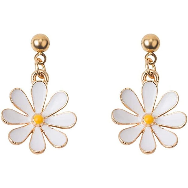 Daisy Flower Stud Earrings.cute Chrysanthemum Dangle Örhänge Little Sun Flower Drop Earrings For Women Girl's Jewelry Short -