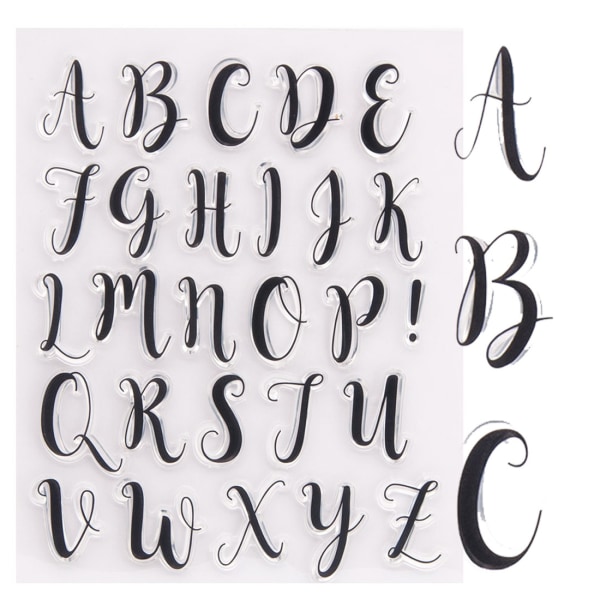 Engelska alfabetet Versaler Clear Stamps för korttillverkning Dekoration och DIY Scrapbooking 3 st