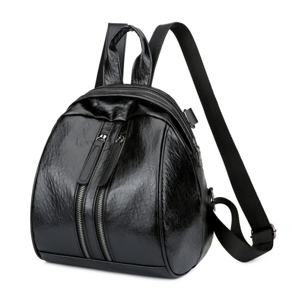 1st liten ryggsäck för kvinnor PU-läder mini ryggsäck dam reseaxel handväska Convertible Causal Daypack för Gi black