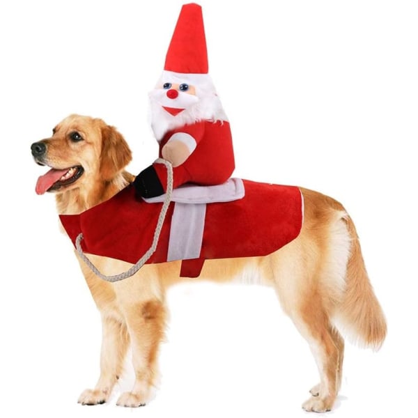 Julhusdjurskläder Löpande tomtehunddräkt, rolig hunddräkt Klä ut julfest Hundjulkläder S