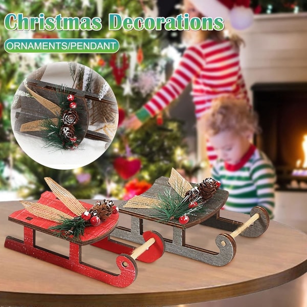 Juldagen Dekorativt slädehänge Hushållshänge för hantverk i trä God jul Dekor Prydnader Festdekor Presenter brown