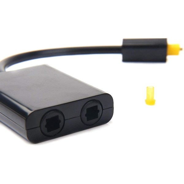 Digital Toslink fiberoptisk splitter 1 in 2 ut ljudadapter kompatibel för cd-dvd-förstärkare