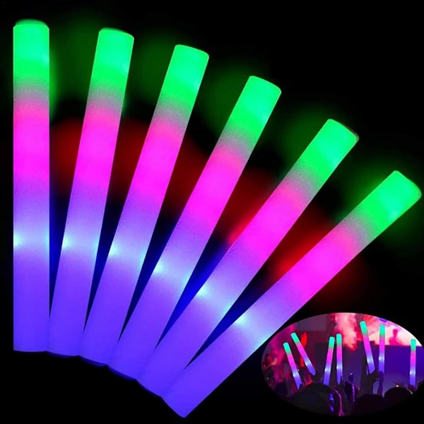 Glow Sticks Bulk 10 delar LED Glow Foam Sticks med 3 lägen Färgglada blinkande Glow Party Supplies för bröllopsfödelsedag