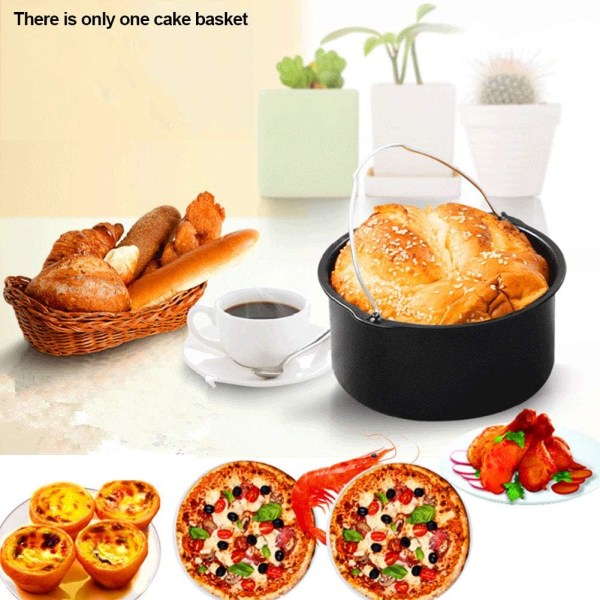 Tårtfat och pizzapanna, rund tårtform, allmänna tillbehör till luftfritös, bakform med handtag, 1 st 6inches