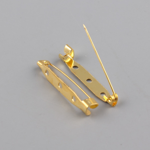 50 ST Broschnålar – Säker ryggspänne med ryggstångsfäste - 30 mm - Silver Badge Pin Backs Gold 35mm