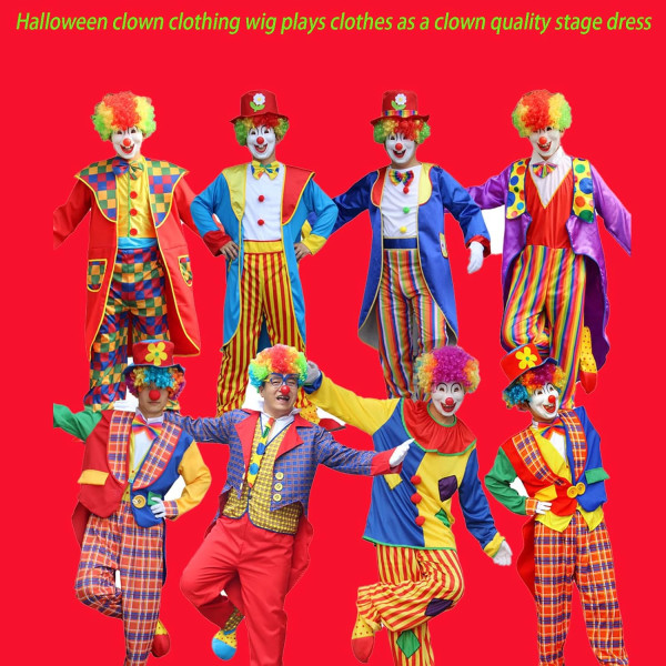 Barn Clown Peruk, Rolig Clown Curly Afro Peruk Regnbågsperuk Färgglad peruk för barn Pojkar Flicka Party
