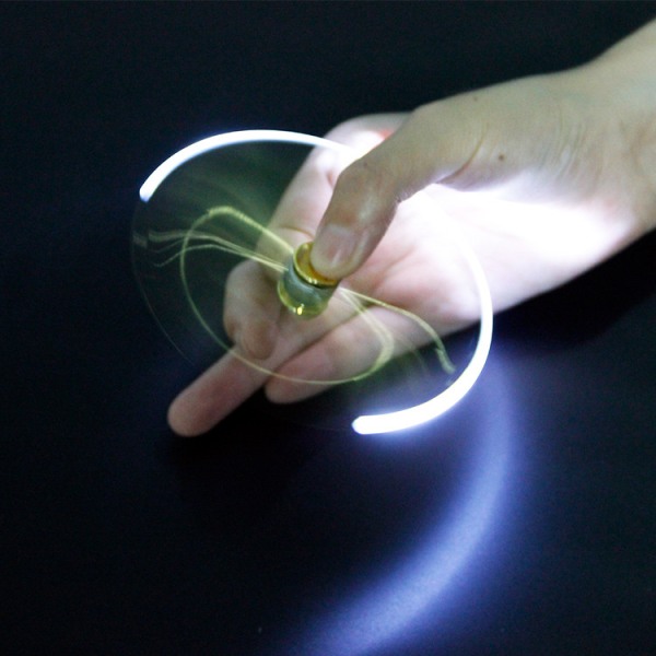 Fingertop Gyro Penna Gyroskop Pennor Dekompression LED-ljus Kulspetspenna Roterande Belysande Metall Kulspetspenna 1st earthy gold