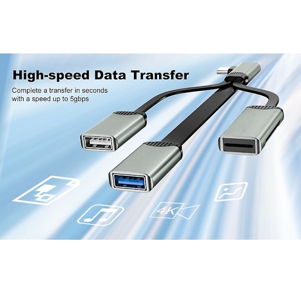 Usb Typ-c Otg-adapter 4 i 1 Typ C Hubb Usb 3.0 2.0 Tf Sd-spelare