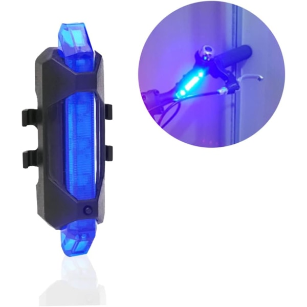 3 st USB uppladdningsbar cykellampa Vattentät cykelbakljus 3 lägen cykelljus säkerhetsvarningslampa passar alla cyklar (blå