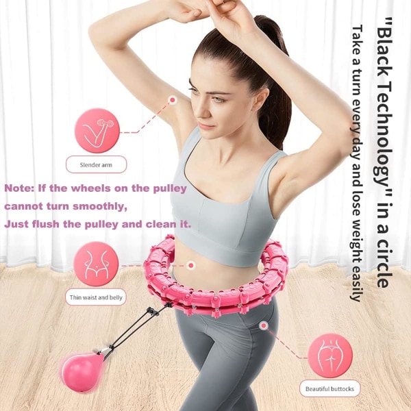 Viktad Smart Hula Hoop Med Auto-Spinning Hoop Löstagbara knutar Fitness Viktminskningsmassage för vuxna och barnträning 21