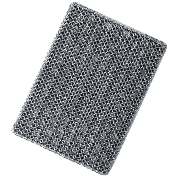 Cast Iron Cleaner Chainmail Scrubber -Fin Ring- 316 Rostfritt stål Skrubbande svampgryta – Skål - Inbyggd silikon