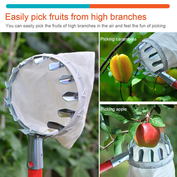 Äppel- och fruktnötplockare Fruktplockningskorg Trädgårdsterrass Handverktyg