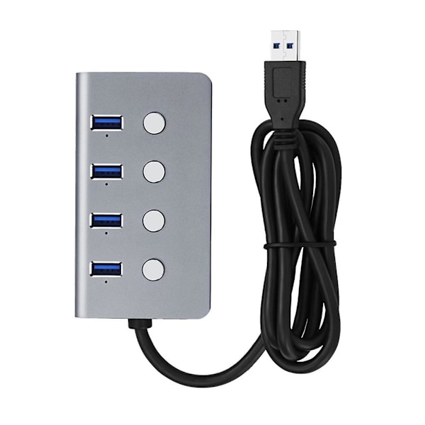 Portabel USB3.0-hubb med individuell switch Multi-port Hub Expand Four sockets