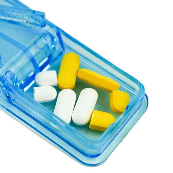 Pill Cutter Professionell piller Splitter för att skära små piller eller stora piller i Half Travel bärbar medicinskärare 2p blue