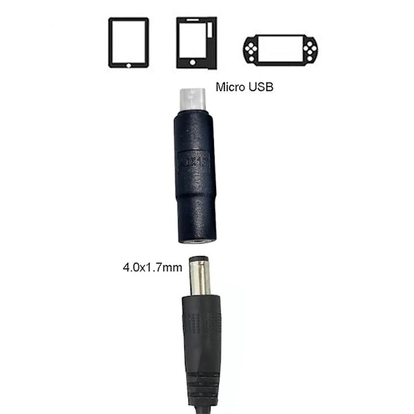 Micro USB-hane till DC-strömadapterkonverterkontakt 3.5*1.35mm