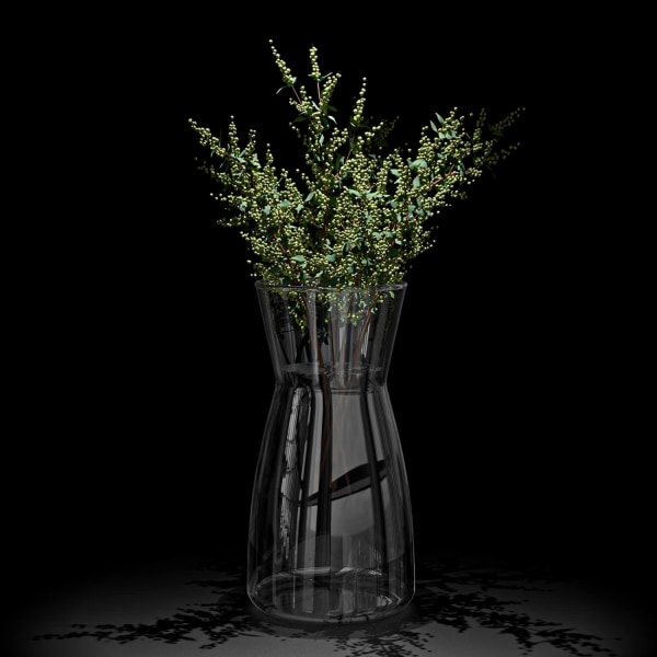 Klarglasvas - Blomstervas av högsta kvalitet - Vas för blommor för rustik heminredning, dekorativ vit vas för Moder