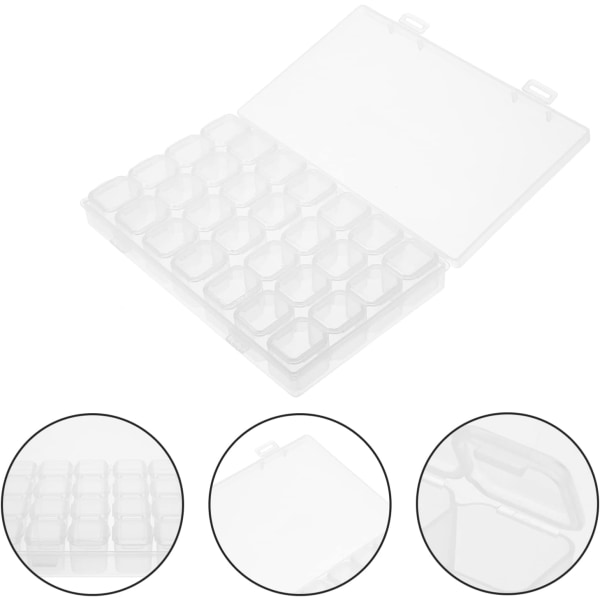3st 28 Grids Lådor: Klar plast Organizer Box Diamant förvaringslådor Container Tillbehör Organizer Nail Art Tips Box