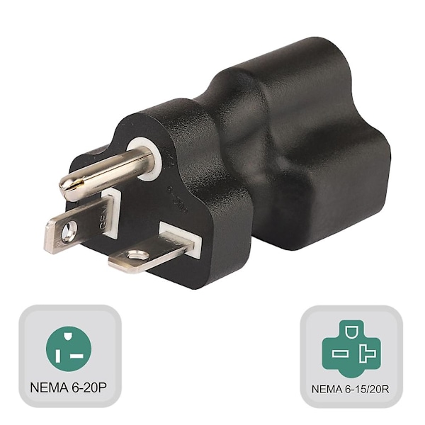 Nema 6-20p till 6-15/20r AC-adapter 6-20p hane 3-stift till 6-15/20r C