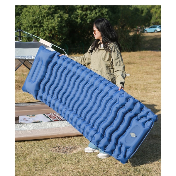 Självuppblåsande campingmatta, uppblåsbar liggmatta med kudde inbyggd fotpump Uppblåsbar campingmadrass Navy Blue