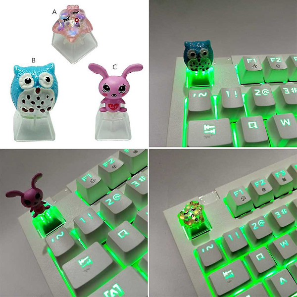 Abs Keycap Söt Djur Mekanisk Tangentbordshatt R4 Höjd Keyca rabbit