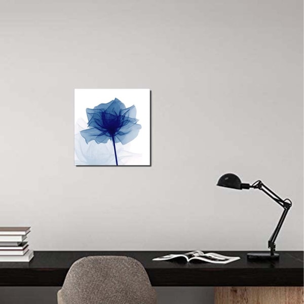 Blå flimrande blomma Moderna abstrakta målningar Canvas Väggkonst Galleri Wrapped Grace Blommiga bilder på canvastavlor 4