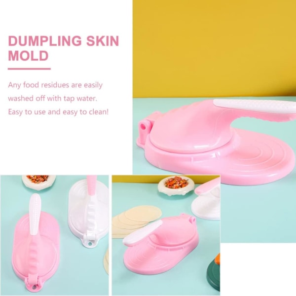 Dumpling Skin Wrapper Manuell Dumpling Maker Press Majstortillas Sockerpannkakor Dumpling Skin Dough Presser pink and white