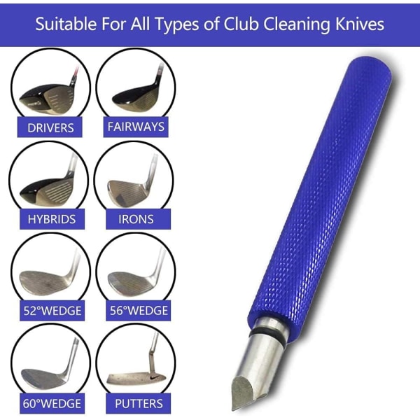 Golf Club Groove Sharpener Tool Golf Club Grooving Sharpening Cleaner Rengör med borttagna sediment silver