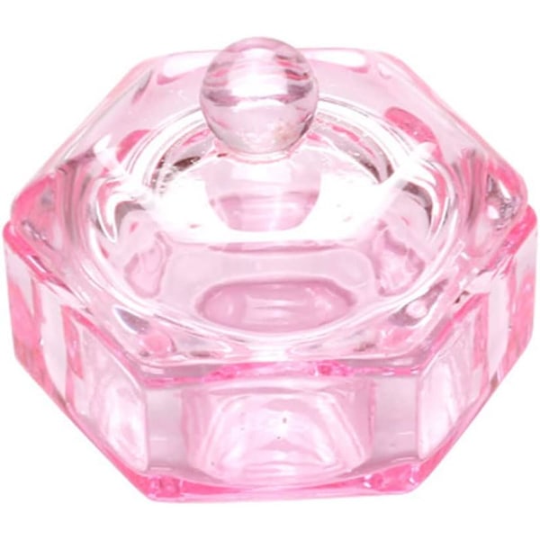 Hexagonal Dappen skål kopp Kristall skål kopp Akryl flytande monomer glas Nail Art Pulver Glasverktyg för Nail Art Mani