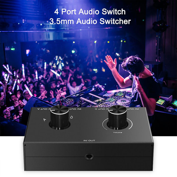 3,5 mm Audio Splitter Switcher Ljudförstärkare för PC-telefon Laptop Hörlurar