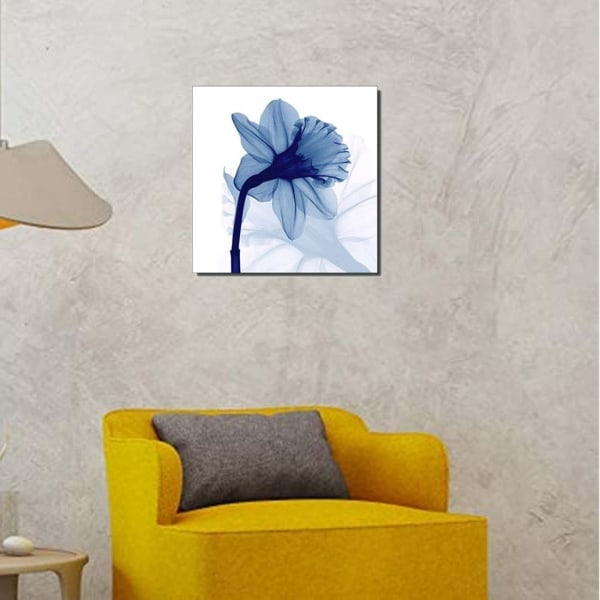 Blå flimrande blomma Moderna abstrakta målningar Canvas Väggkonst Galleri Wrapped Grace Blommiga bilder på canvastavlor 2