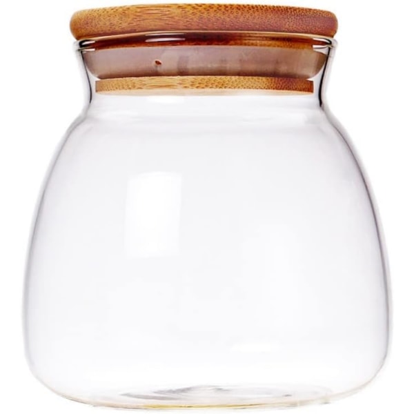 Konserverande burk i glas, lufttät matförvaringsbehållare, spannmålsbehållare, förvaring av kakor, värmebeständig (700 ml 8.5*12.5cm