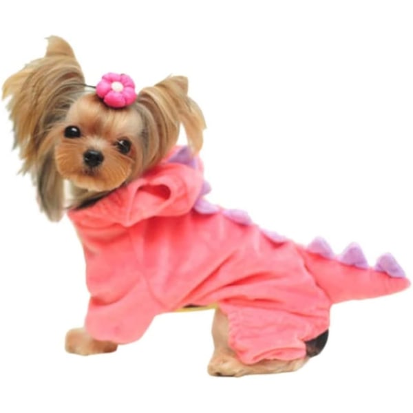 Pet Halloween kostym dinosaurie hund Halloween kostym husdjur huvtröja för små och medelstora hundar Grön Rosa M