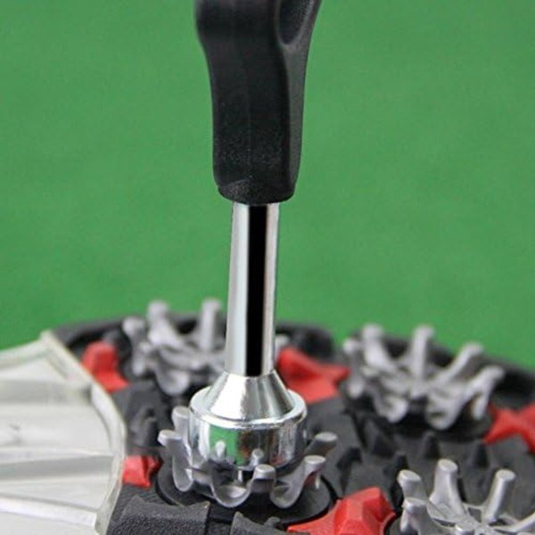 Golfskonyckel, rostfritt stål Golf Spike Ratchet Style Handtagsnyckelverktyg, universal justeringsverktyg