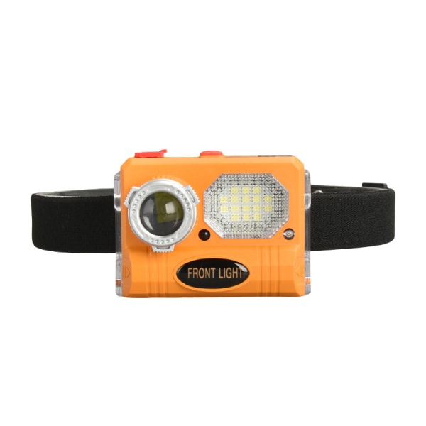 LED-strålkastare Mini Multifunktionell Fiskeljus Hand-Wave Smart Sensor Huvudburen ficklampa orange