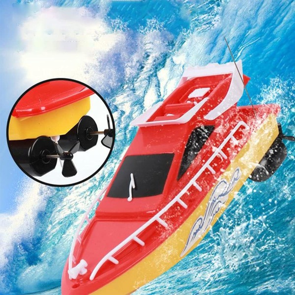 Rc Boat Mini Electronic Waterproof Racing Boats Leksak med fjärrkontroll Radiostyrd båt för barn och vuxna Röd(nr