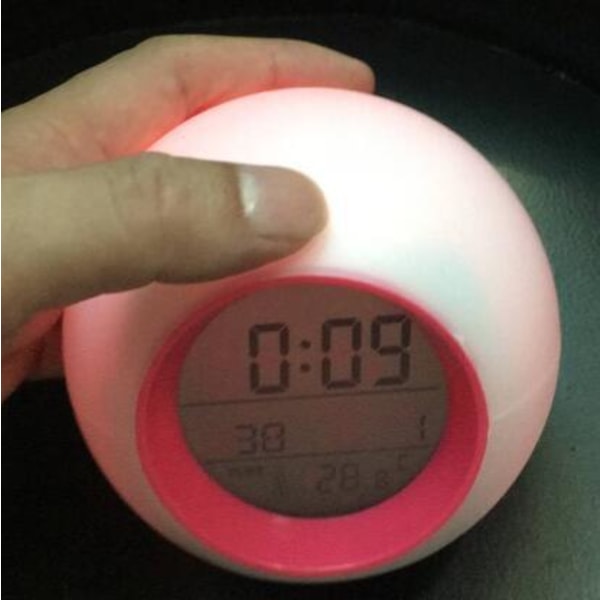 Byt väckarklocka för barn Multifunktionellt väckningsljus Digital Display Termometer Timer Med Snooze Funktion Sovrum red