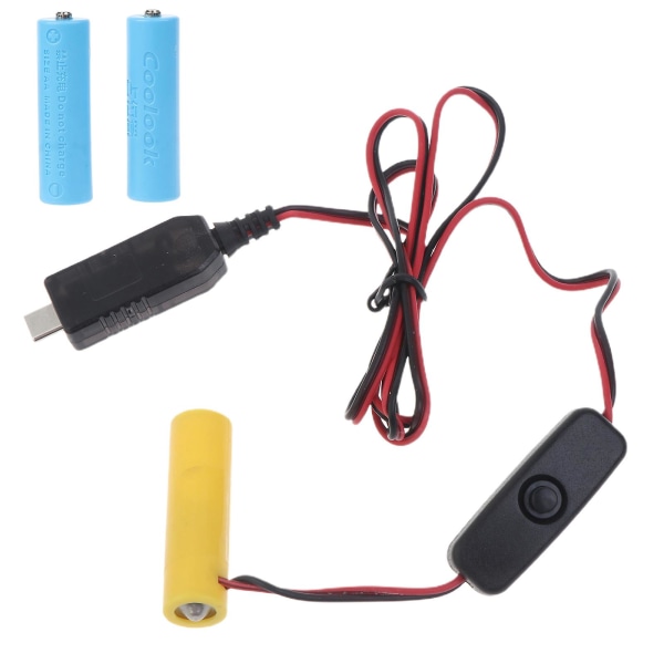 USB C power med strömbrytare för Aa batteri Byt 3 Aa 4,5v batteri