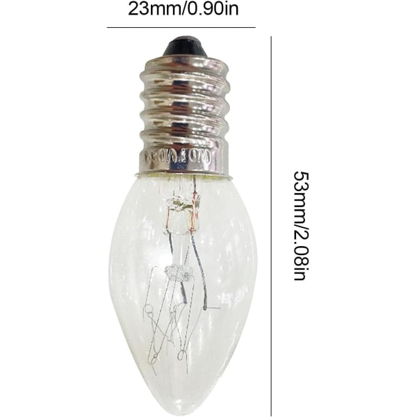 10W glödlampa glödlampa Tungsten Salt Rock Lamp Bulb - E14 liten skruv glödlampor Nattljus, klart ljus