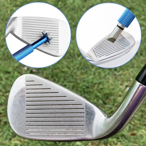Golf Club Groove Sharpener Tool Golf Club Grooving Sharpening Cleaner Rengör med borttagna sediment gold