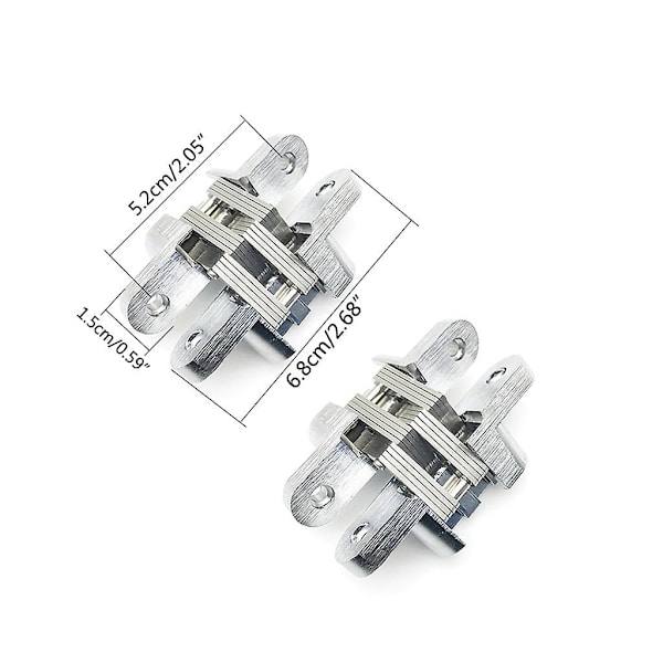 2 st dolda 61,8x115mm osynliga dolda korsdörr gångjärn 1